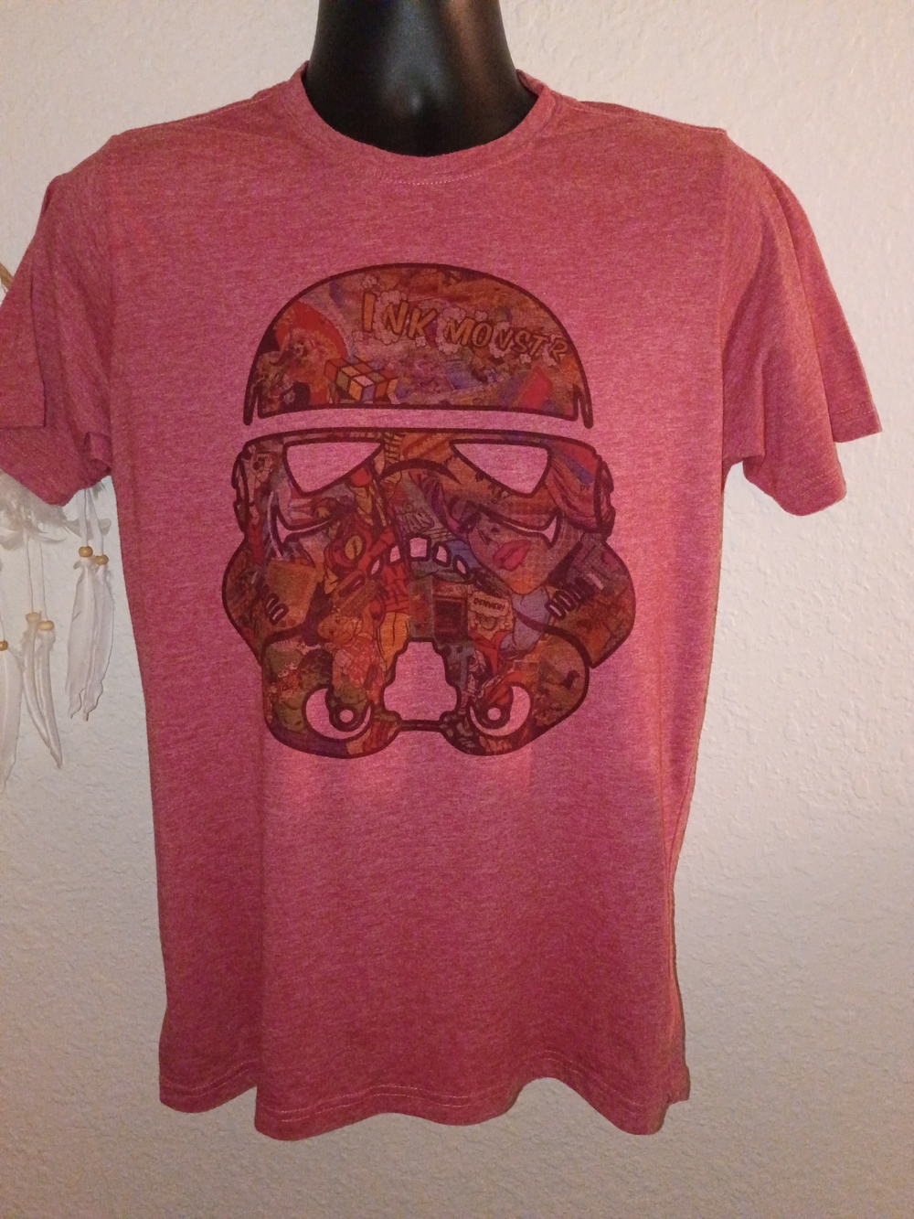 Men's Graphic Crewneck T-Shirt - Heather Red Stormtrooper Design